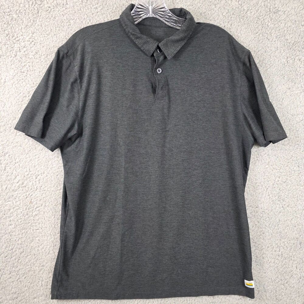 Vuori Strato Tech Polo Shirt Men’s Dark Gray V188 Performance Size Medium